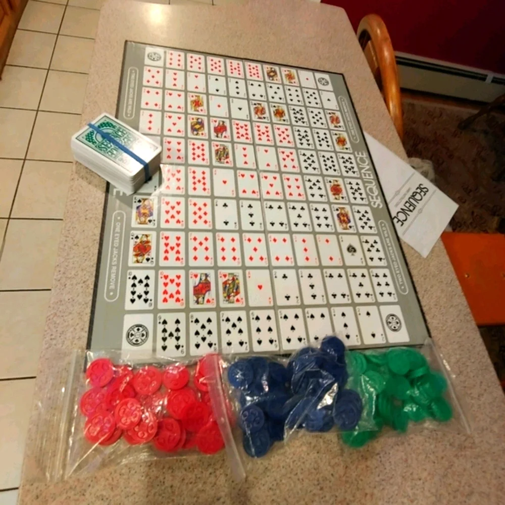 SEQUENCE Card Counting Board Game Ages 7 to Adult